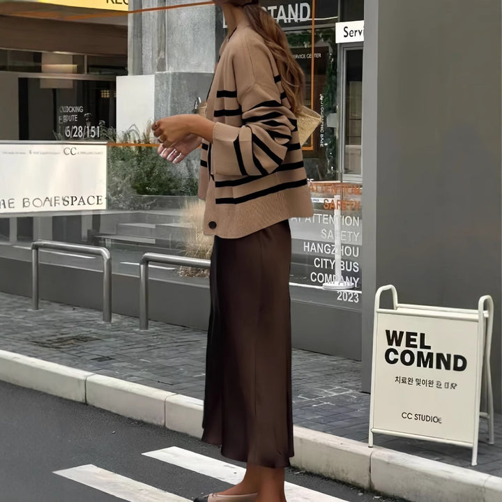 Damen Seidenkleid mit fließendem Schnitt Drune