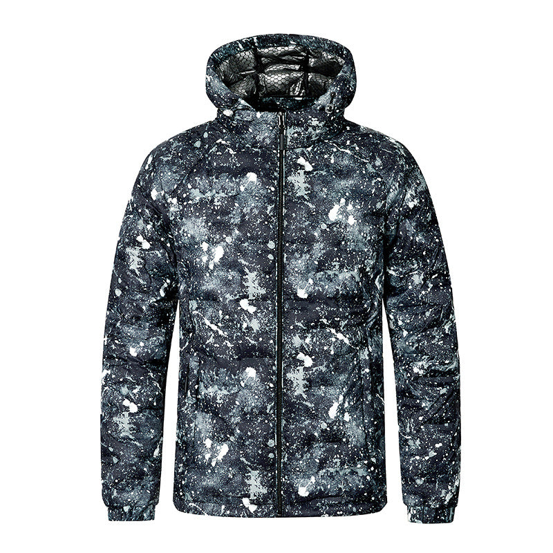 Herren Modische Steppjacke mit Kapuze und innovativem Design Drune