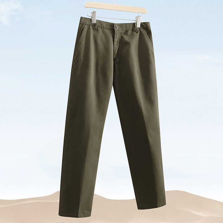 Herren Baumwoll-Twill Chinohose mit geradem Schnitt & schrägen Eingrifftaschen Drune