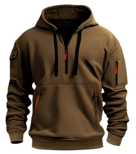 Herren sportlicher Kapuzenpullover mit Struktur und praktischen Taschen Drune