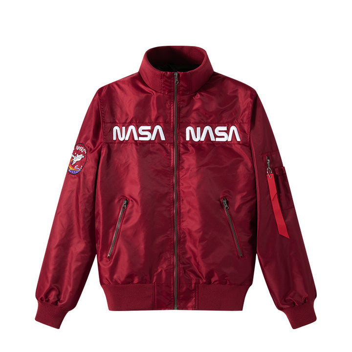 Men's  NASA embroidered chest-panel technical flight jacket Drune