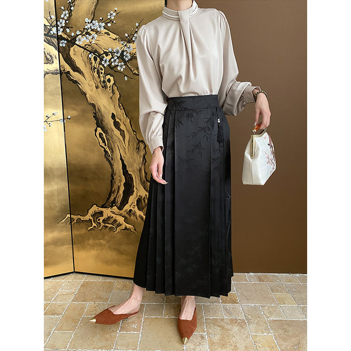 Damen Elegante und fließende Plisseerock Drune