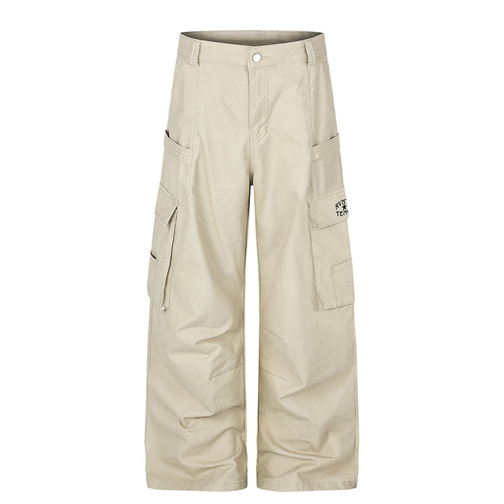Damen Cargo-Hose mit hohem Bund, Multifunktions-Taschen und weitem Culotte-Schnitt Drune