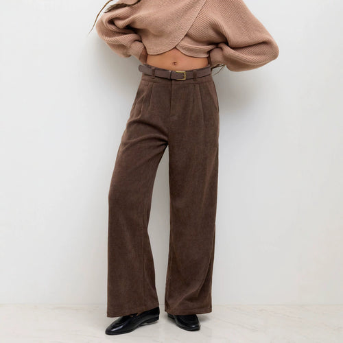 Damen Elegante und Weit geschnittene Cordhose Drune