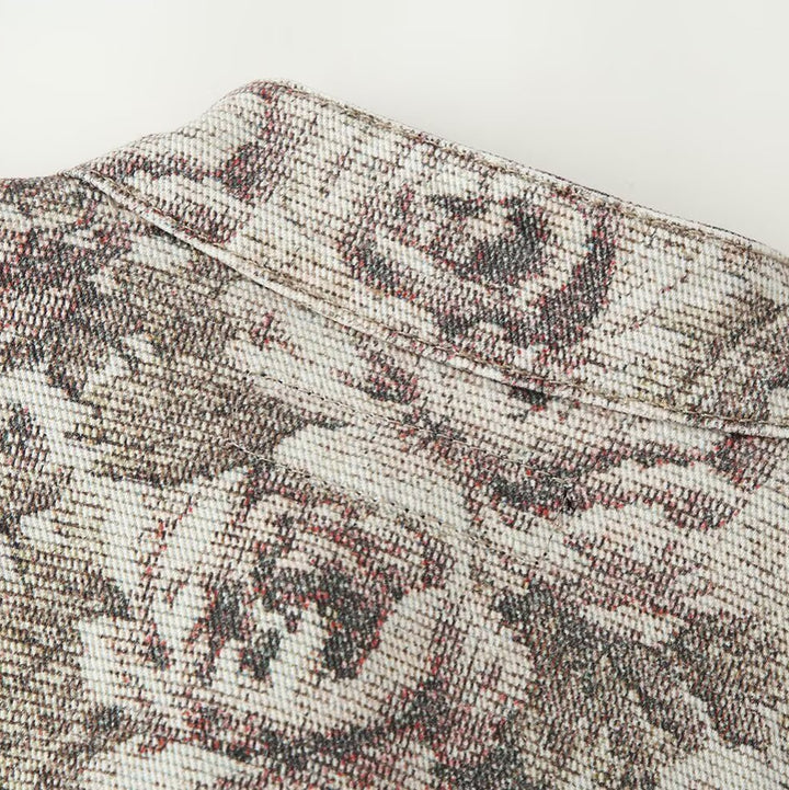 Damen Taillierte Jacquard-Jacke mit Stehkragen und Schößchen Drune