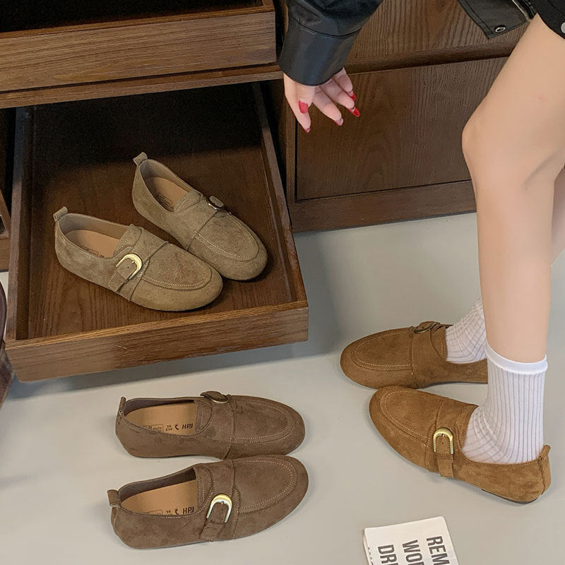 Damen Elegante Mokassins mit dekorativem Riemen Drune