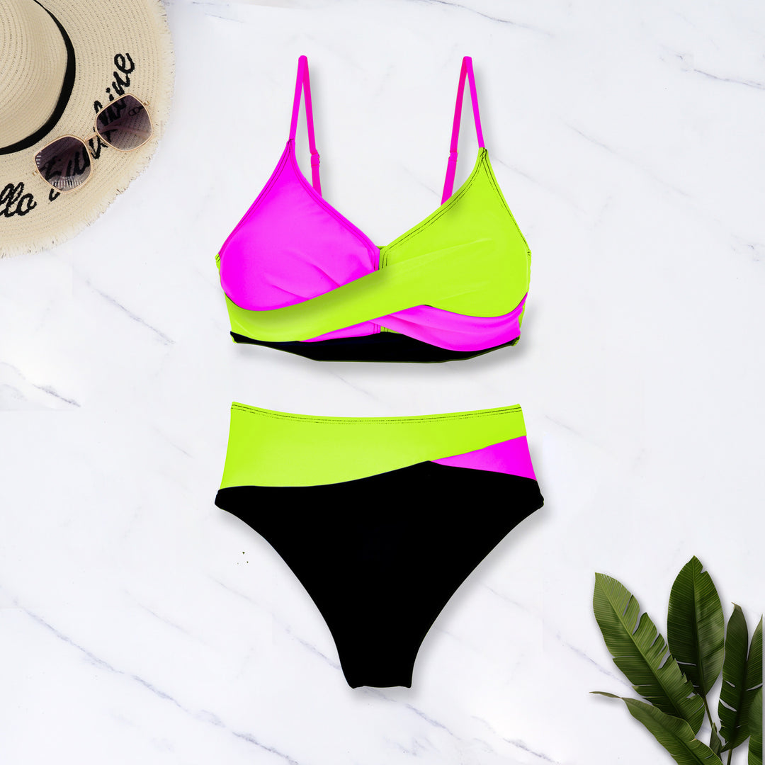 Damen Sportliches Zweiteiler Bikini-Set Drune