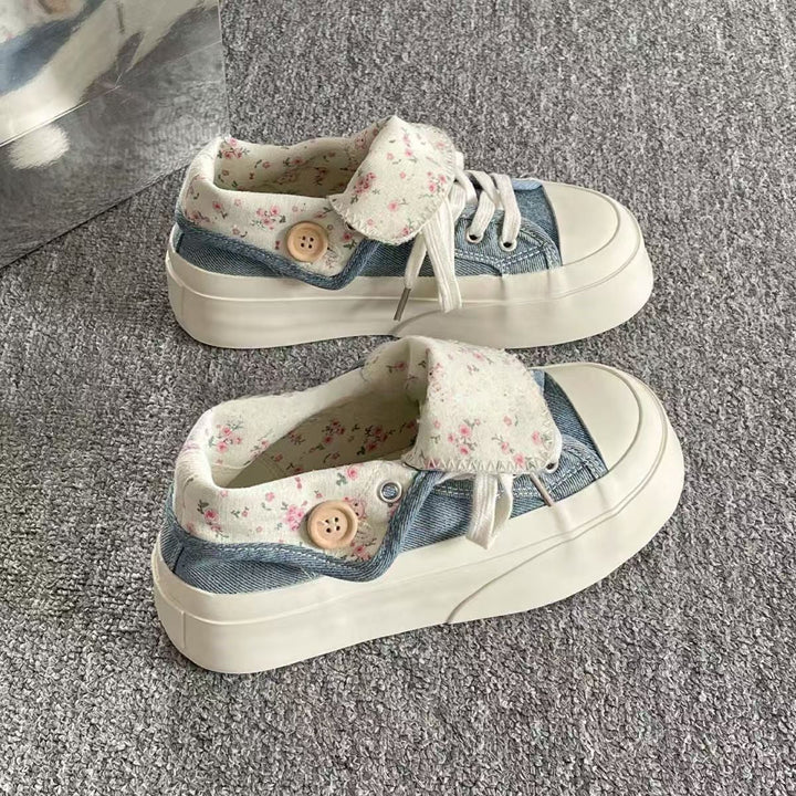 Damen Sneakers mit modischer Knopf-Details und innovativer Gummisohle Drune