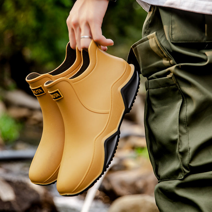 Damen wasserdichte Kurzstiefel mit faltbarem Manschettenkragen Drune