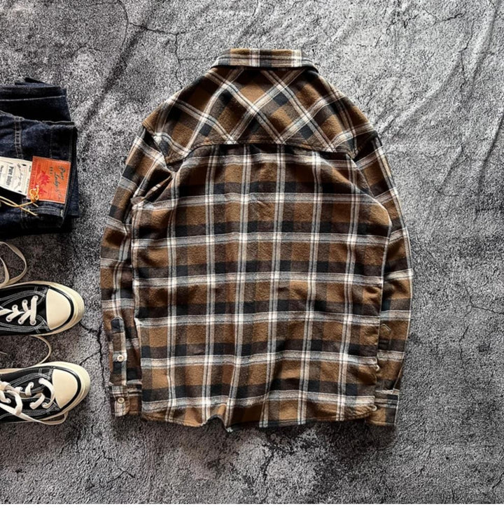 Herren Karo-Hemdjacke mit Brusttaschen Drune