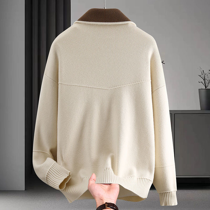 Herren Stylische Sweatjacke mit hohem Kragen Drune