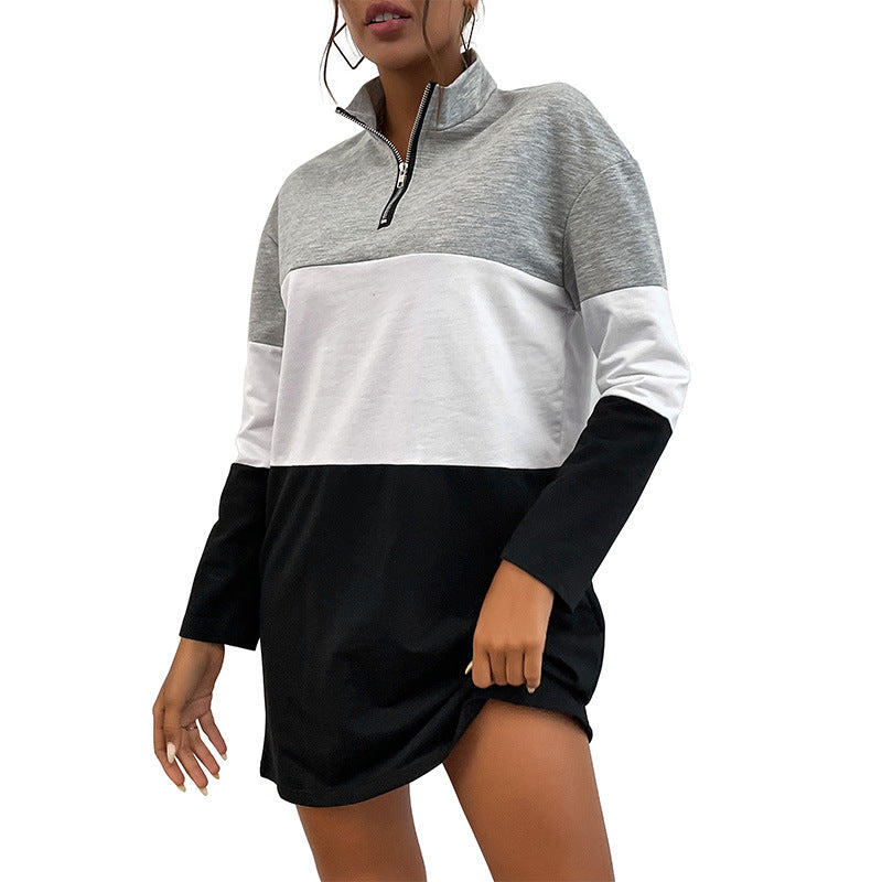 Damen Sportliches Sweatkleid mit Reißverschluss Drune