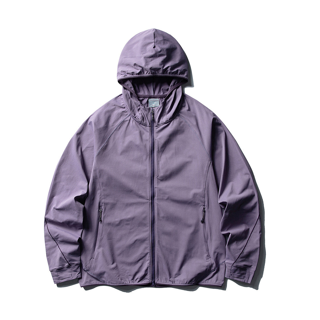 Damen Leichte Ripstop-Outdoor-Kapuzenjacke mit Raglanärmeln und Reißverschlusstaschen Drune