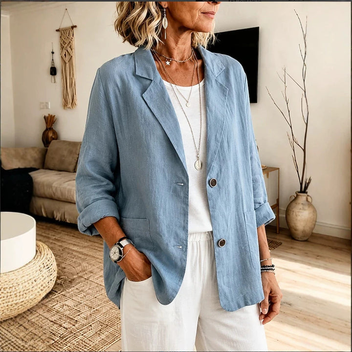 Damen Leichte und elegante Leinenjacke Drune