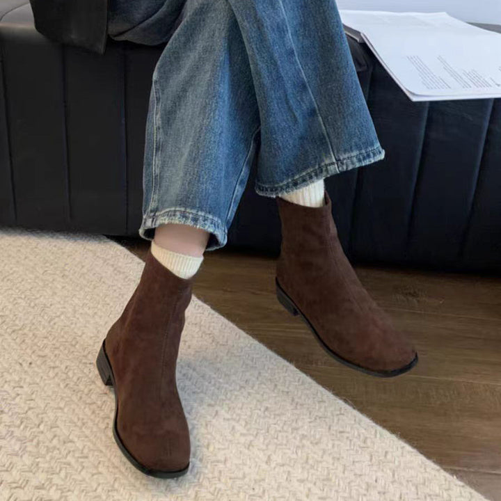 Damen Modische Wildleder Stiefeletten Drune