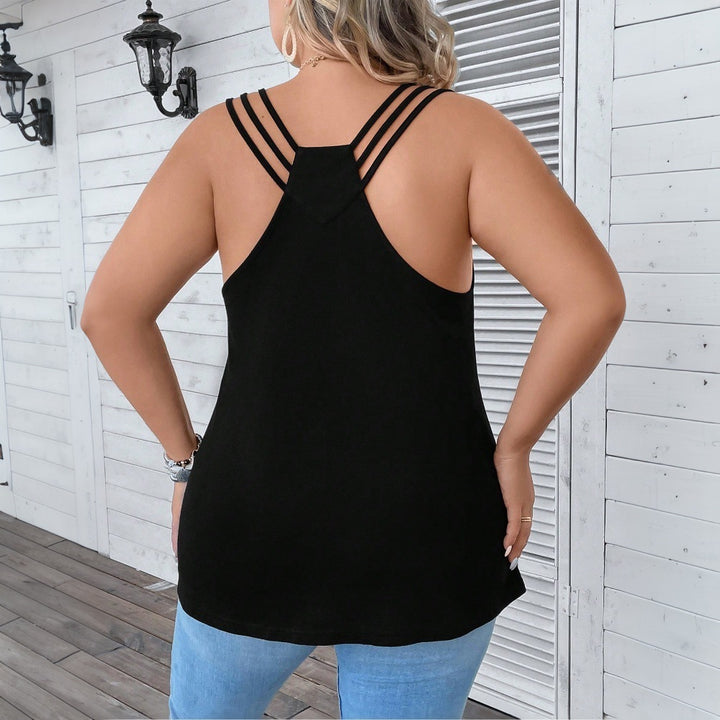 Damen lässiges Tanktop mit dekorativen Trägerdetails und asymmetrischem Saum Drune
