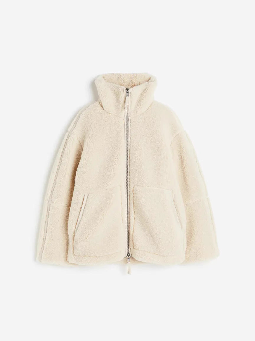 Drune | Damen Teddyjacke Warm Oversized Mit Reißverschluss