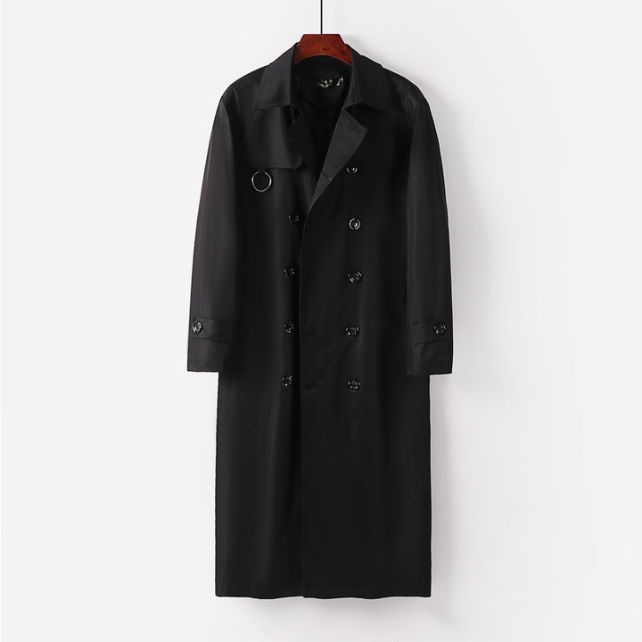 Herren Doppelreihiger Leichter Trenchcoat mit Taillengürtel Drune