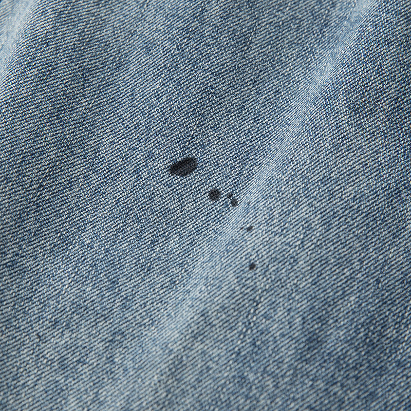 Herren Weite Relaxed-Fit Denimhose mit Paint‑Effekt und Knie‑Naht Drune