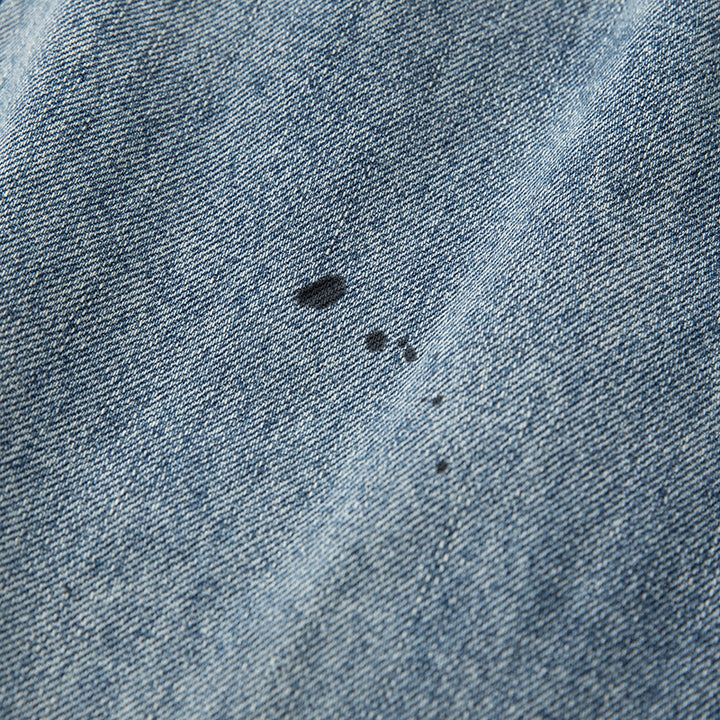 Herren Weite Relaxed-Fit Denimhose mit Paint‑Effekt und Knie‑Naht Drune
