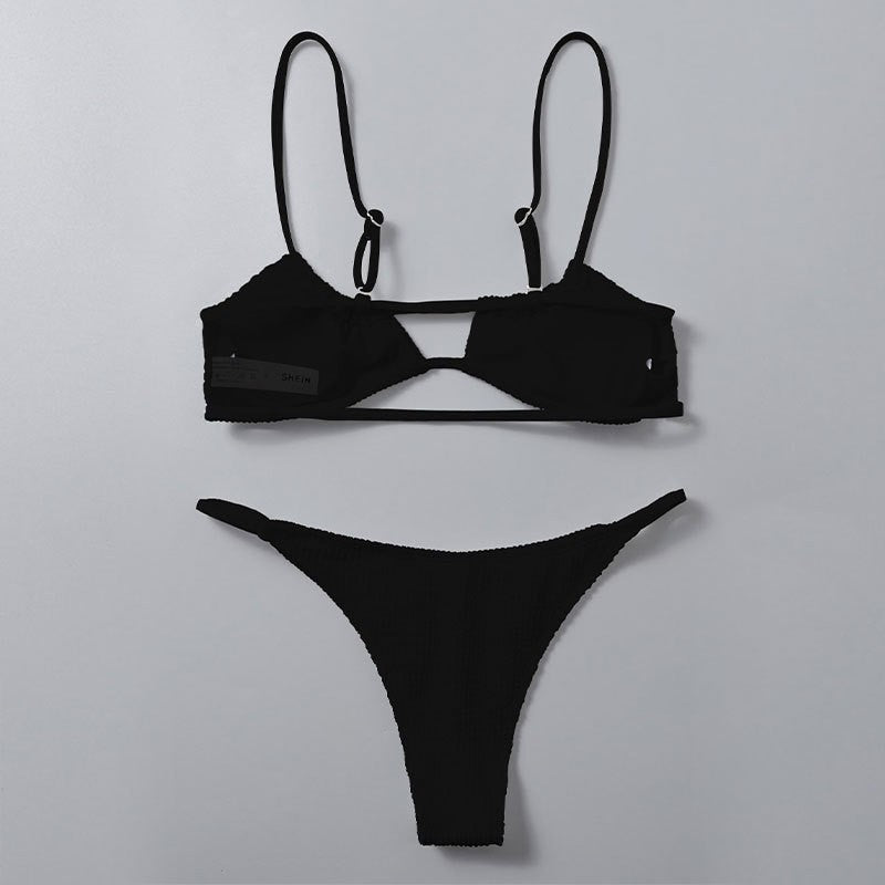Damen Bikiniset mit trendiger Rippstruktur und verstellbaren Trägern Drune