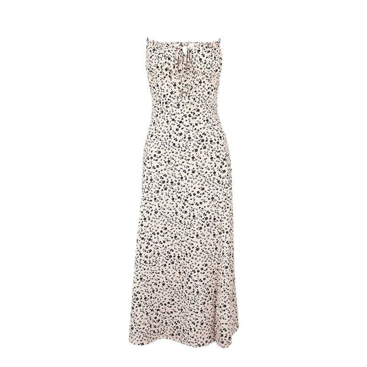 Damen Maxikleid mit zarten Blumenmustern und Spaghettiträgern Drune