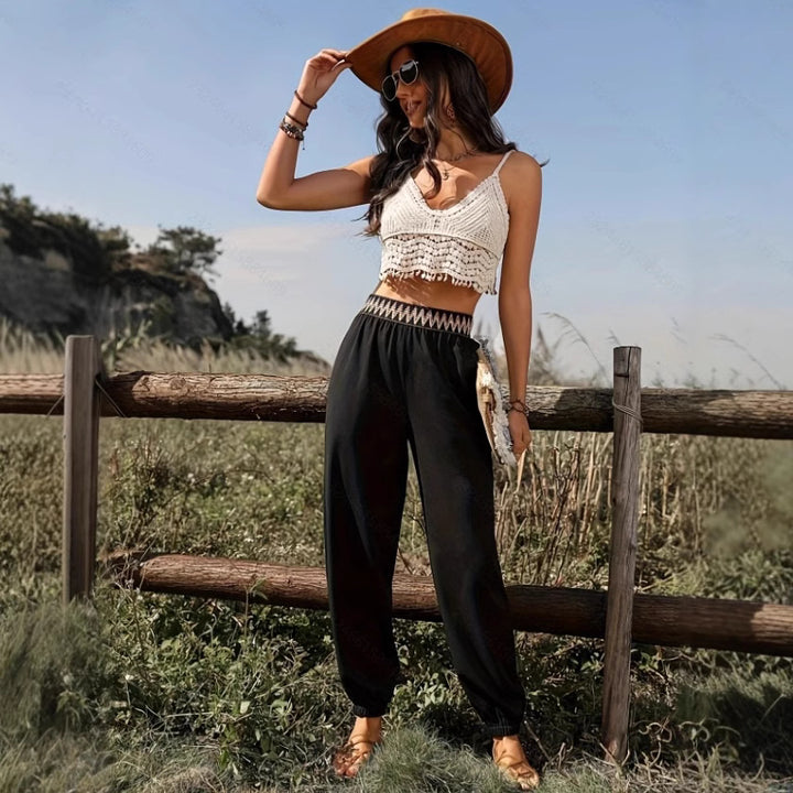 Damen Komfortable Freizeithose mit hohem Bund Drune