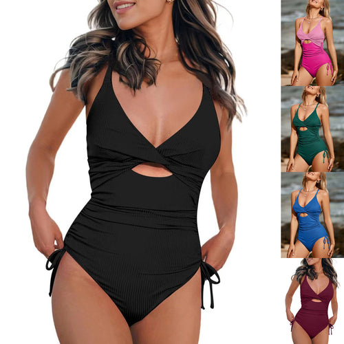 Damen Einteiler Badeanzug mit aufregendem Cut-Out und verstellbaren Trägern Drune