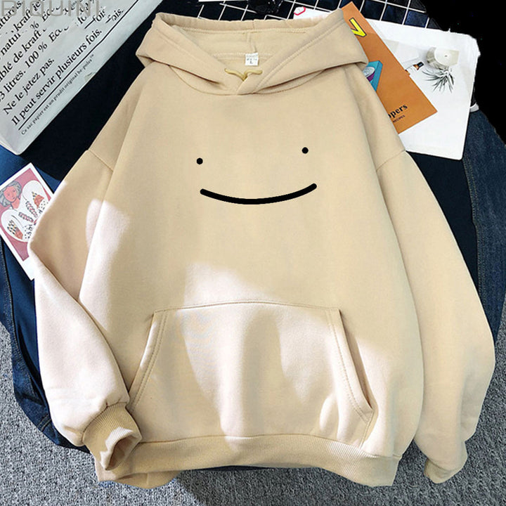 Unisex nan oversized Kapuzenpullover mit minimalistischem Frontprint und Kängurutasche Drune