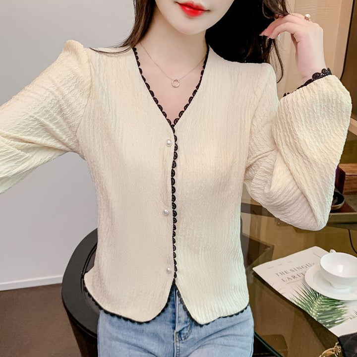 Damen Bluse mit feinen Spitzenakzenten und elegantem Schnitt Drune