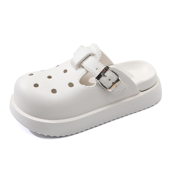 Femme Geknöpfte Plattform Clogs Drune