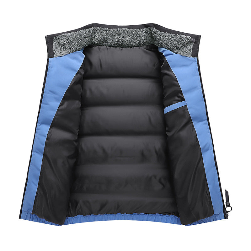 Herren Wattierte Steppjacke mit Sherpa-Innenkragen, winddichter Membran und Reißverschlusstaschen Drune