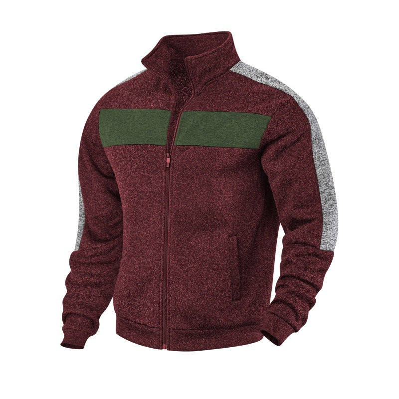 Herren Sportliche Fleecejacke mit hohem Kragen und reflektierenden Akzenten Drune