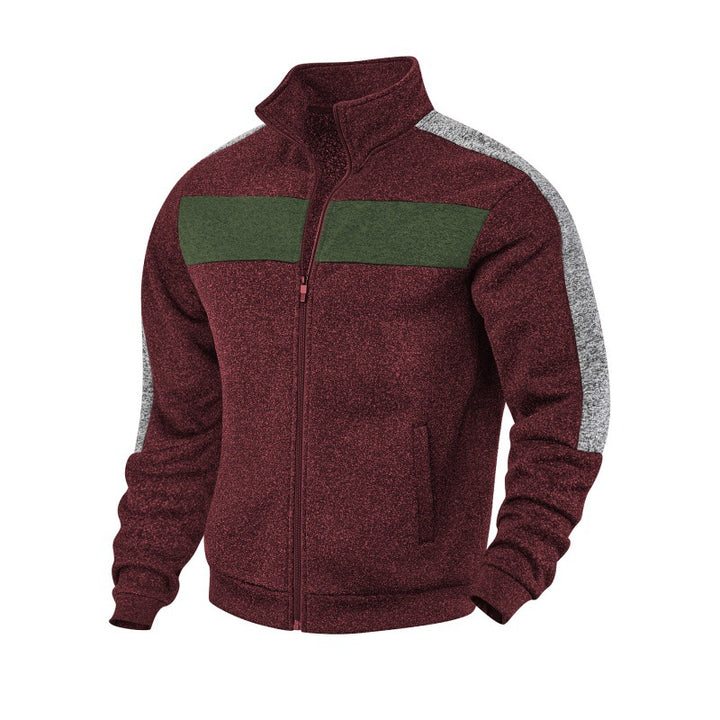Herren Sportliche Fleecejacke mit hohem Kragen und reflektierenden Akzenten Drune