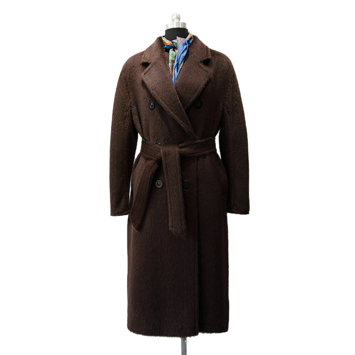 Damen Luxuriöser Doppelreihiger Fleece-Mantel Drune