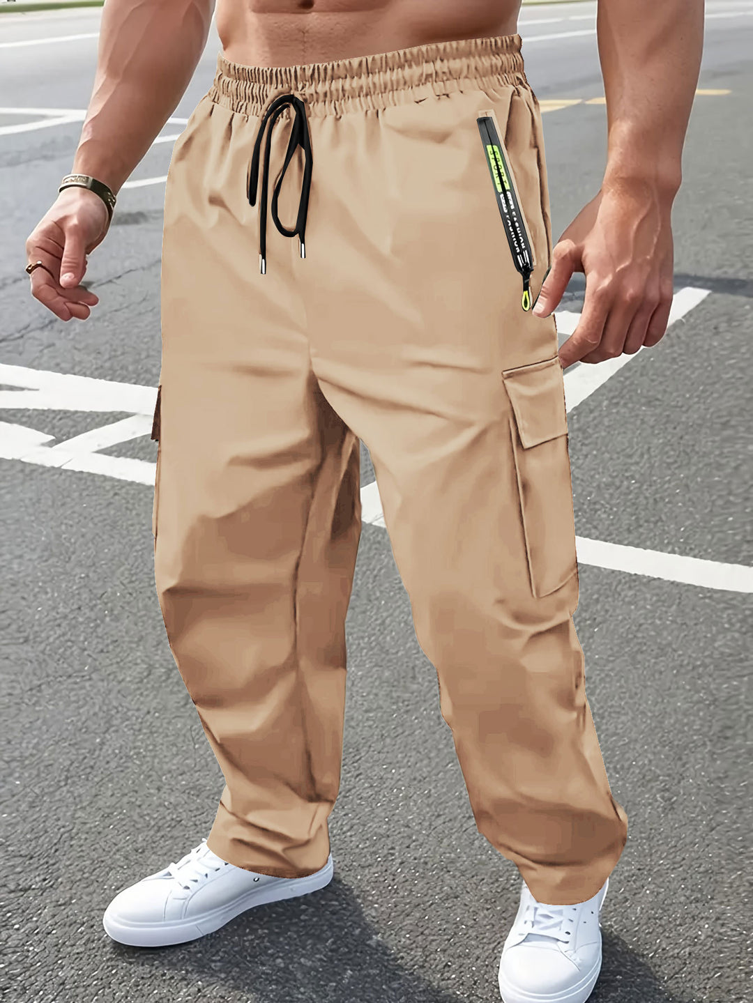 Herren Praktische Cargo-Hose mit verstellbarem Gummizug Drune