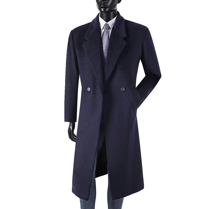 Herren Moderner Longcoat aus Wollmix mit schmalem Revers, leichter Taillierung und seitlichen Eingrifftaschen Drune