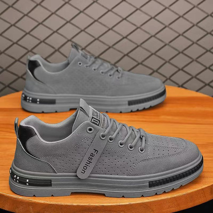 Herren Lässige Veloursleder-Sneaker mit perforiertem Obermaterial und robuster Profilsohle Drune