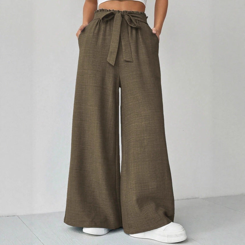 Damen Weit geschnittene Hosen mit verstellbarem Bund Drune