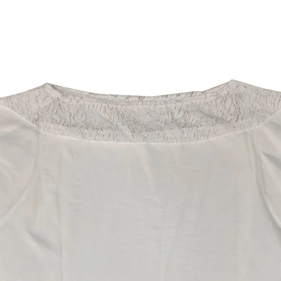 Damen luftiges Sommerkleid mit raffinierten Spitzenakzenten Drune