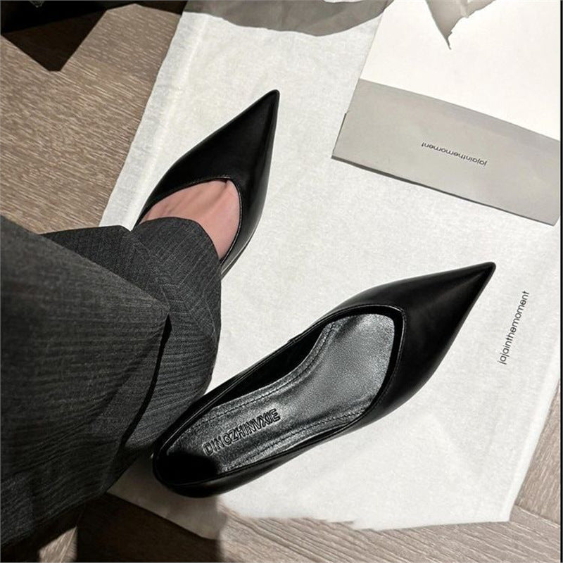 Damen Spitz zulaufende Lederoptik-Slipper mit ergonomischem Komfortfußbett Drune