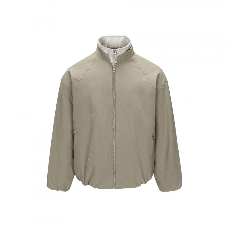 Herren Ultraleichte Tech-Blousonjacke mit Raglanärmeln, Stehkragen und Reißverschlusstaschen Drune