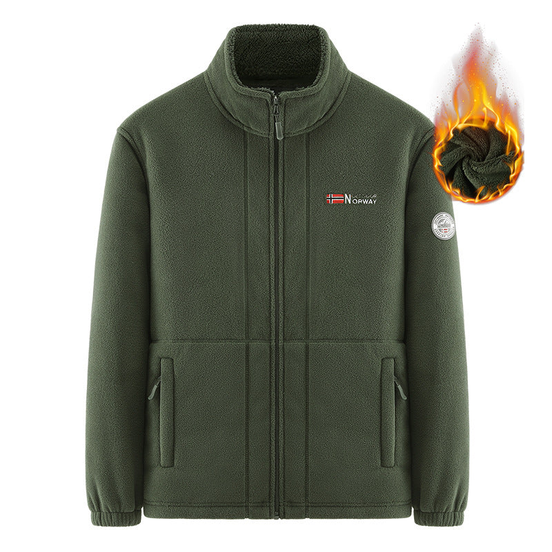 Herren Isolierende Zip‑Fleecejacke mit hohem Kragen und Soft‑Teddyinnenfutter Drune