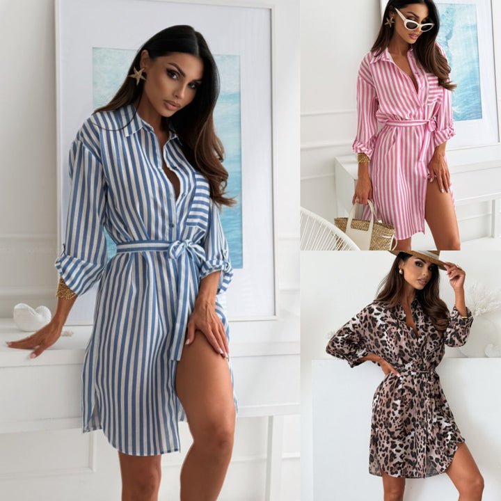 Damen Sommerliches Cocktailkleid im Leo-Print Drune