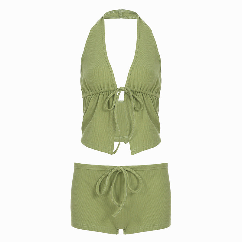 Damen Bikini-Set mit verstellbarem Oberteil und lässigen Shorts Drune