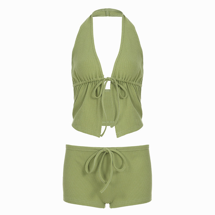 Damen Bikini-Set mit verstellbarem Oberteil und lässigen Shorts Drune