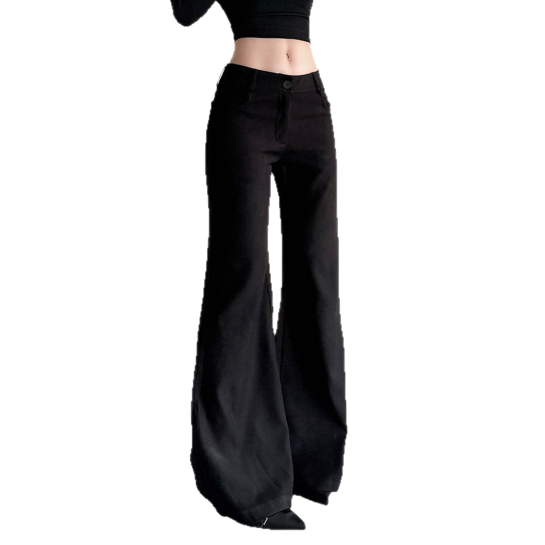 Damen Figurformende High‑Waist Flaredhose mit verdecktem Reißverschluss und Gürtelschlaufen Drune