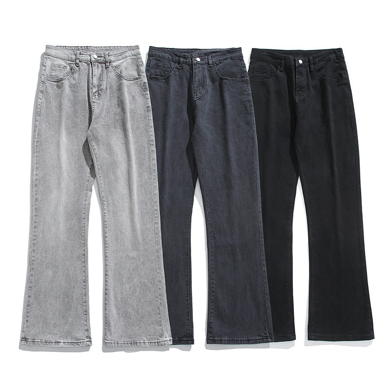 Herren Flared-Denimhose mit mittelhoher Taille und leichtem Schlag Drune