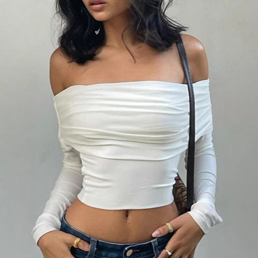 Damen Off-Shoulder Oberteil mit gerafften Details Drune