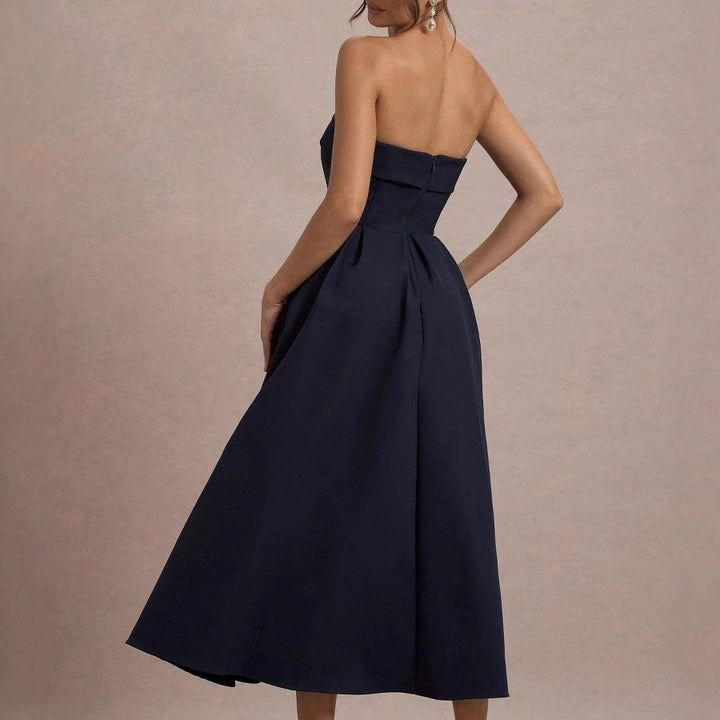 Damen elegantes A-Linien Abendkleid mit taillenbetontem Design Drune